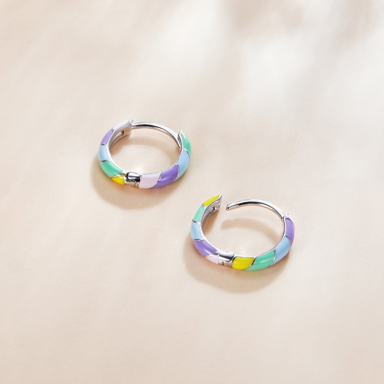 S925 Sterling Silver Colorful Dripping Oil Women Earrings