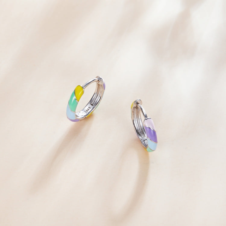 S925 Sterling Silver Colorful Dripping Oil Women Earrings