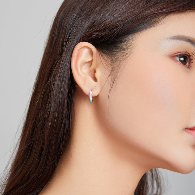 S925 Sterling Silver Colorful Dripping Oil Women Earrings
