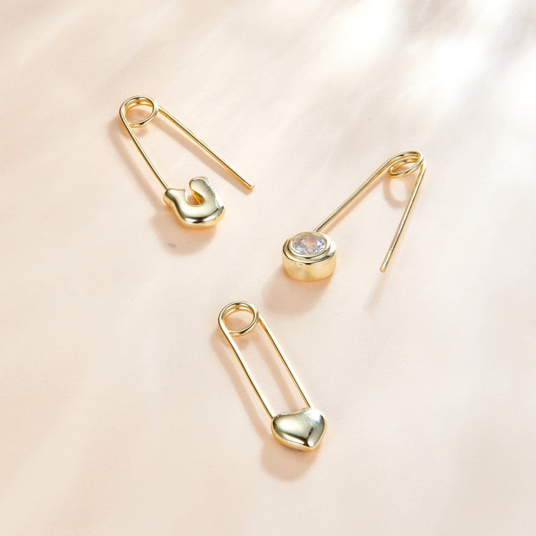 S925 Sterling Silver Heart Pin Women Earrings