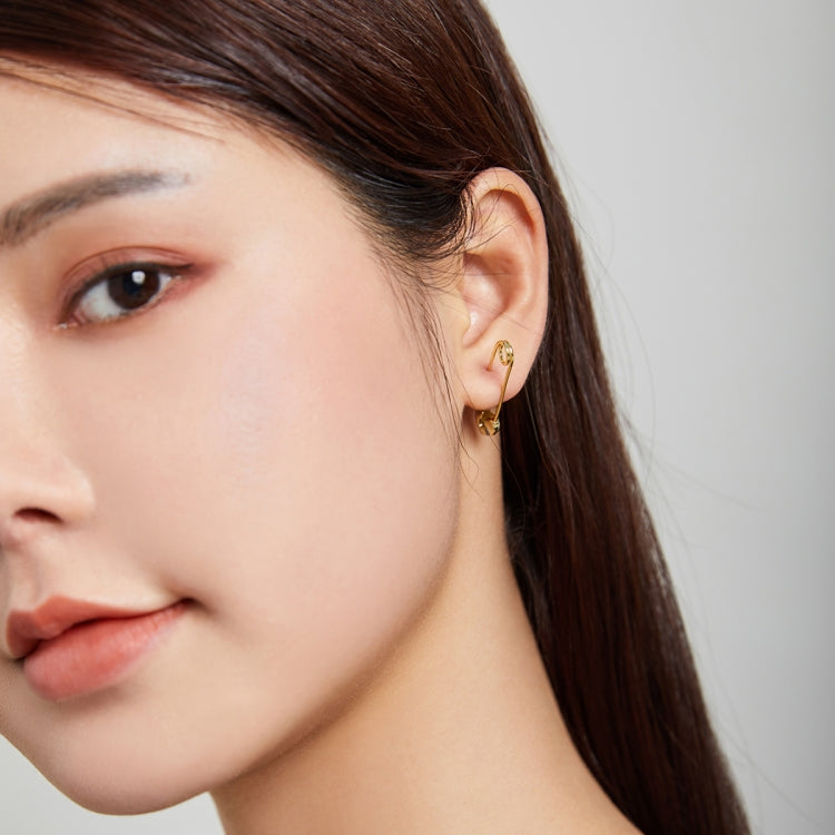 S925 Sterling Silver Heart Pin Women Earrings