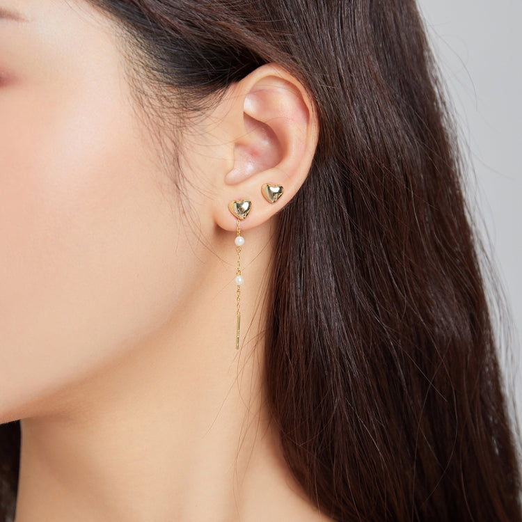 S925 Sterling Silver Heart Ear Studs Women Earrings