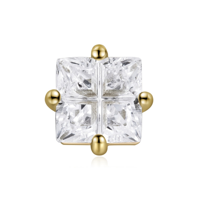 S925 Sterling Silver Square Zircon Ear Studs Women Earrings