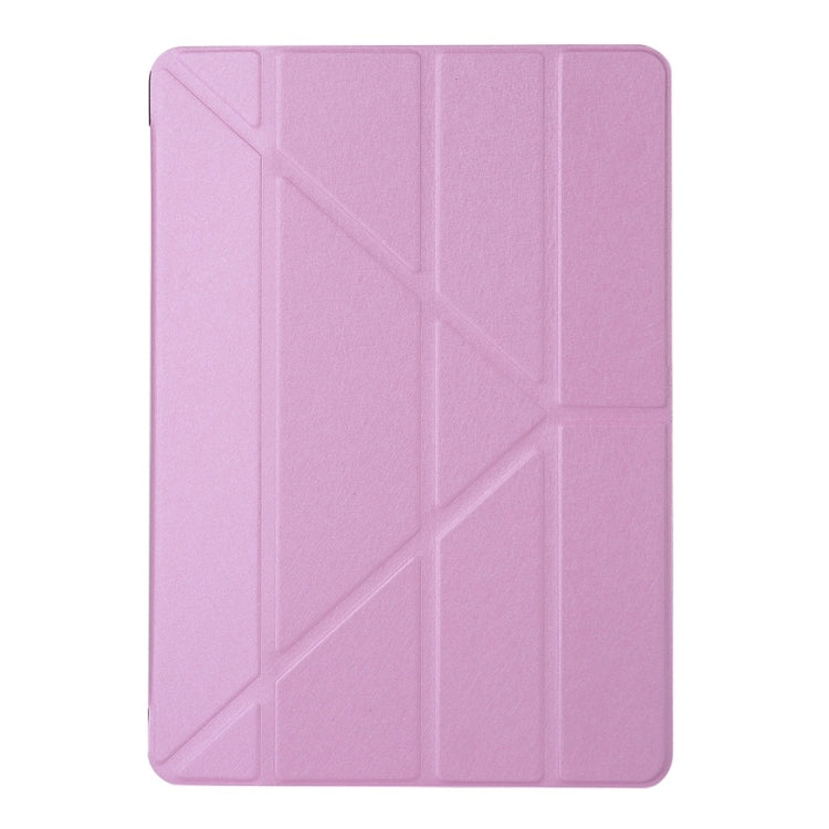 For iPad 10.2 2021 / 2020 / 2019 Silk Texture Horizontal Deformation Flip Leather Case with Holder