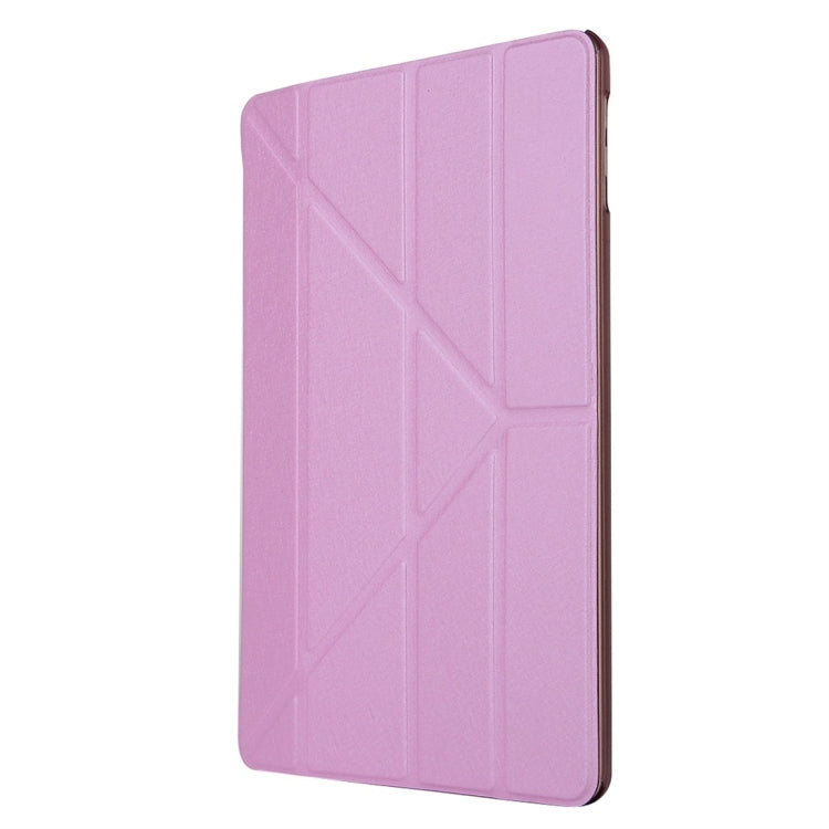 For iPad 10.2 2021 / 2020 / 2019 Silk Texture Horizontal Deformation Flip Leather Case with Holder