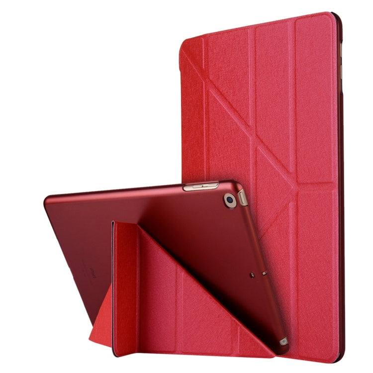 For iPad 10.2 2021 / 2020 / 2019 Silk Texture Horizontal Deformation Flip Leather Case with Holder