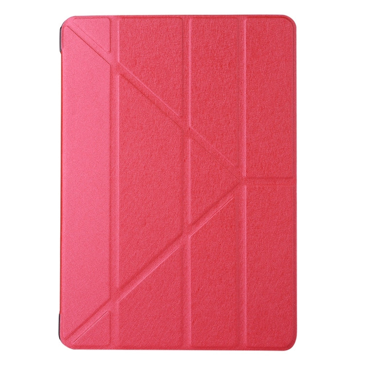 For iPad 10.2 2021 / 2020 / 2019 Silk Texture Horizontal Deformation Flip Leather Case with Holder