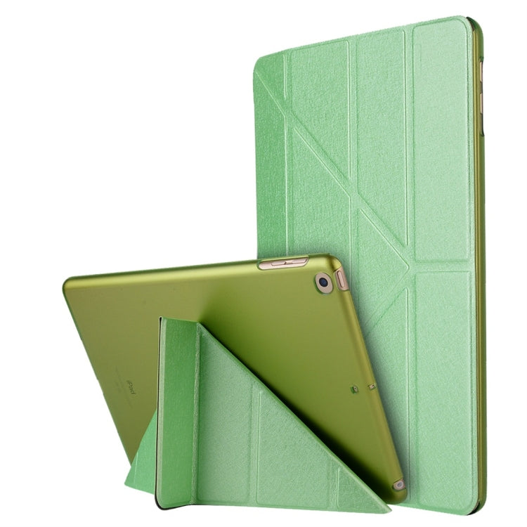 For iPad 10.2 2021 / 2020 / 2019 Silk Texture Horizontal Deformation Flip Leather Case with Holder