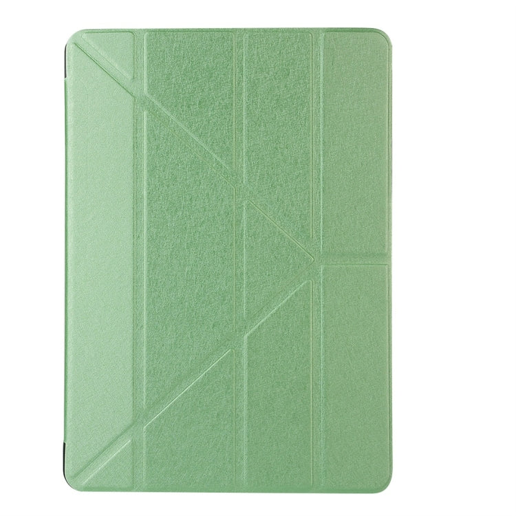 For iPad 10.2 2021 / 2020 / 2019 Silk Texture Horizontal Deformation Flip Leather Case with Holder