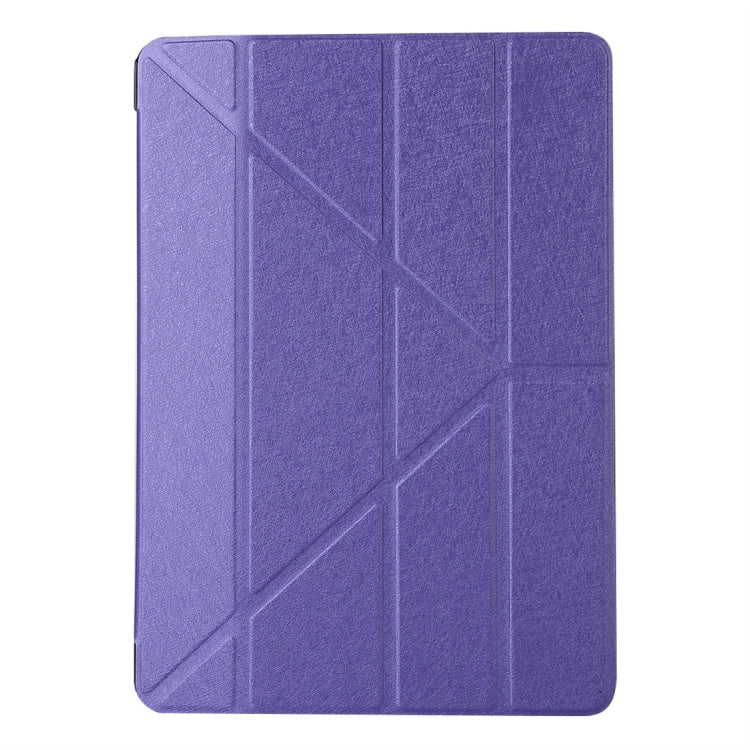 For iPad 10.2 2021 / 2020 / 2019 Silk Texture Horizontal Deformation Flip Leather Case with Holder