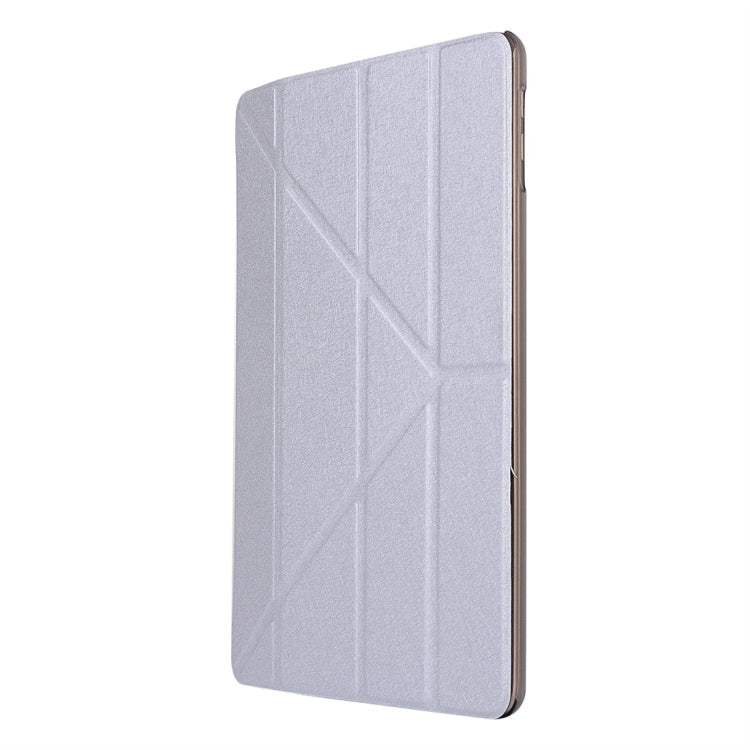For iPad 10.2 2021 / 2020 / 2019 Silk Texture Horizontal Deformation Flip Leather Case with Holder