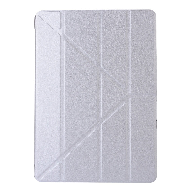 For iPad 10.2 2021 / 2020 / 2019 Silk Texture Horizontal Deformation Flip Leather Case with Holder