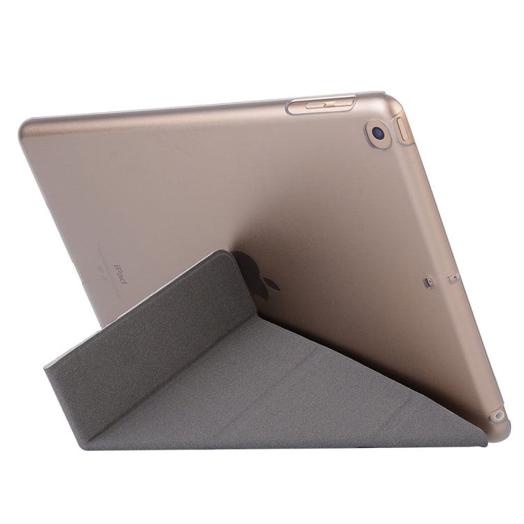 For iPad 10.2 2021 / 2020 / 2019 Silk Texture Horizontal Deformation Flip Leather Case with Holder