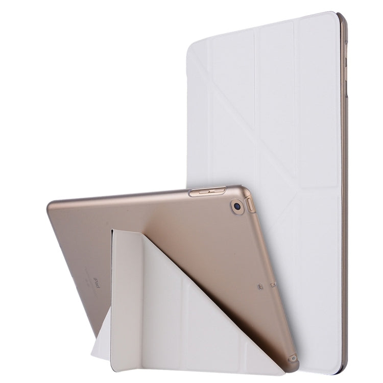 For iPad 10.2 2021 / 2020 / 2019 Silk Texture Horizontal Deformation Flip Leather Case with Holder