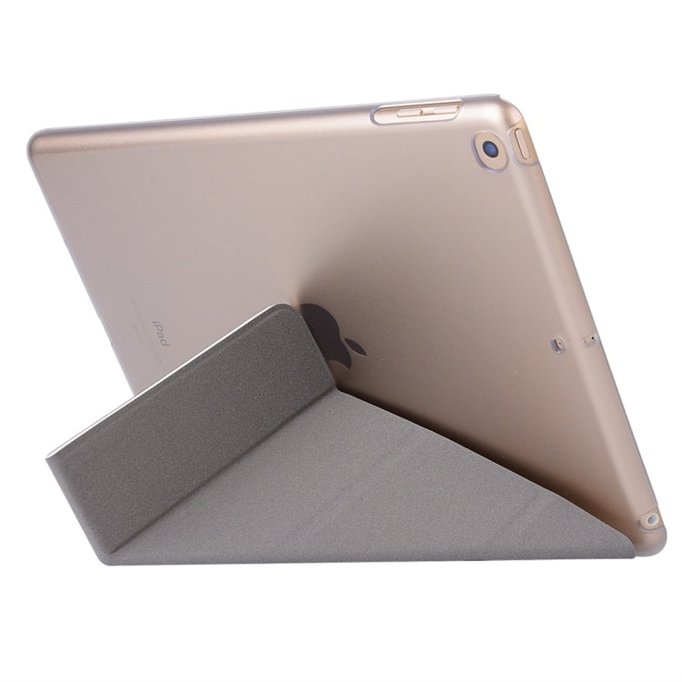 For iPad 10.2 2021 / 2020 / 2019 Silk Texture Horizontal Deformation Flip Leather Case with Holder