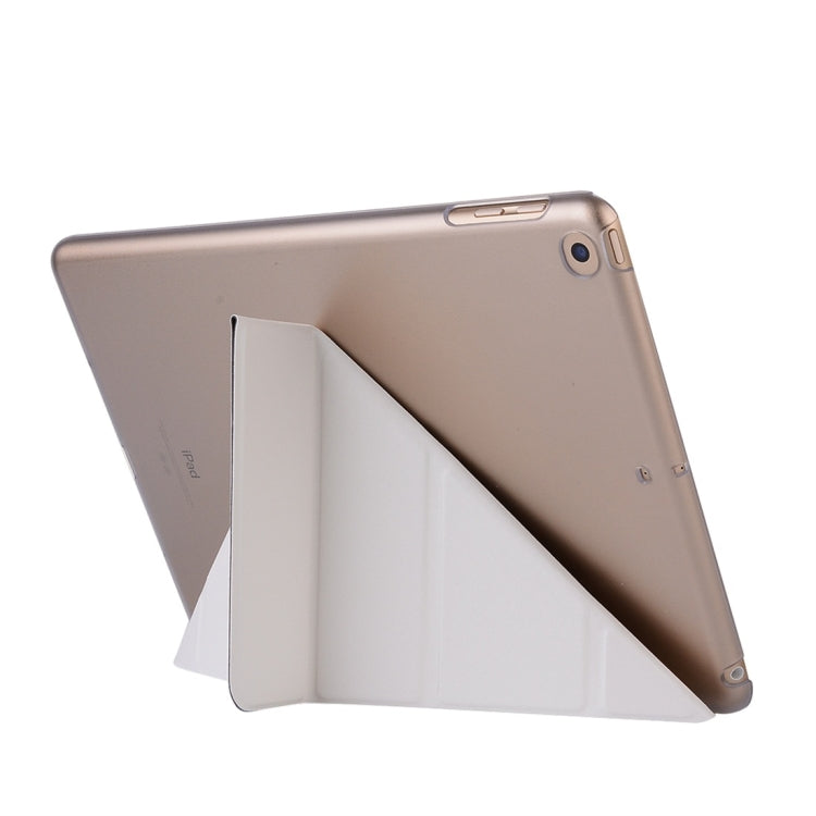 For iPad 10.2 2021 / 2020 / 2019 Silk Texture Horizontal Deformation Flip Leather Case with Holder