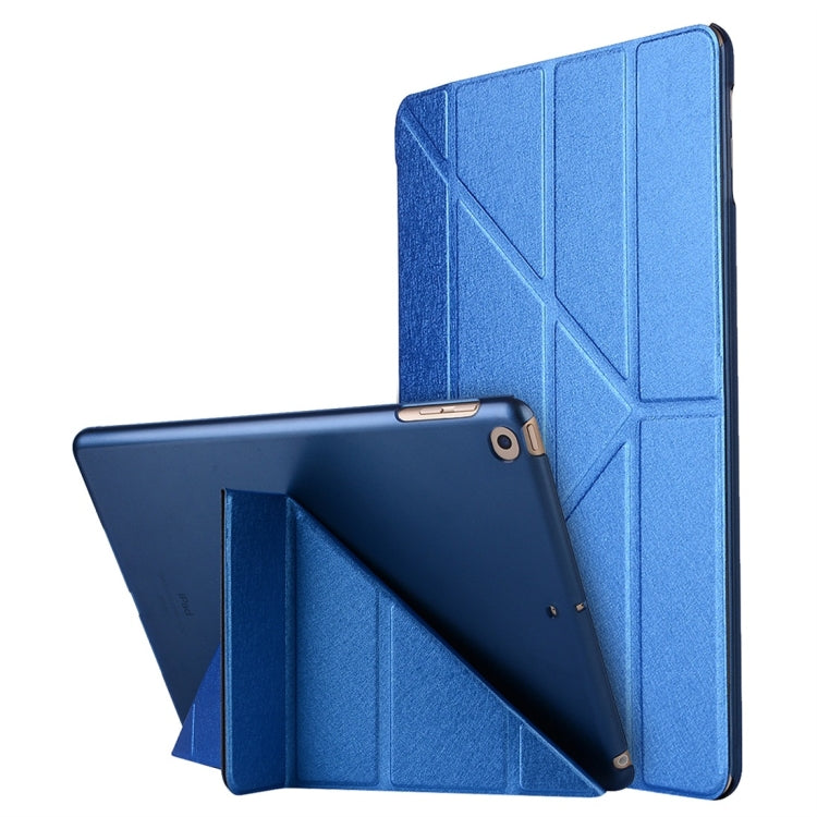 For iPad 10.2 2021 / 2020 / 2019 Silk Texture Horizontal Deformation Flip Leather Case with Holder