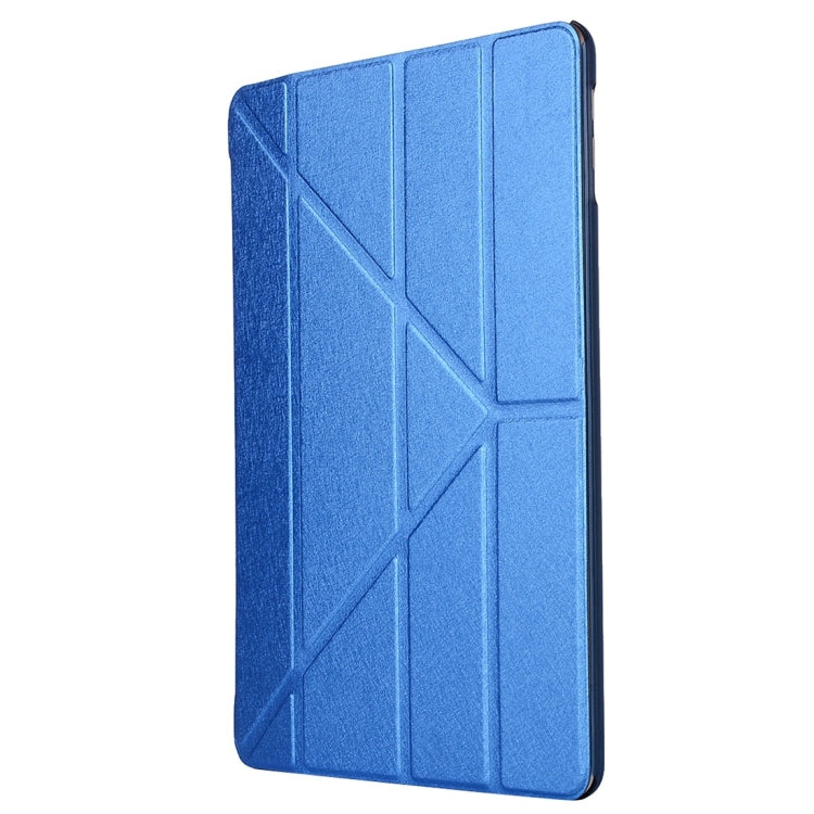 For iPad 10.2 2021 / 2020 / 2019 Silk Texture Horizontal Deformation Flip Leather Case with Holder