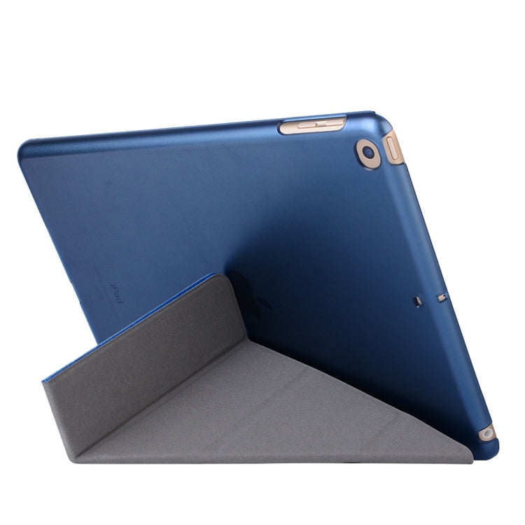 For iPad 10.2 2021 / 2020 / 2019 Silk Texture Horizontal Deformation Flip Leather Case with Holder