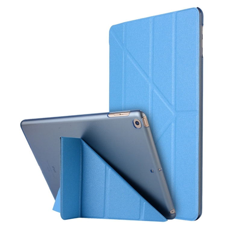For iPad 10.2 2021 / 2020 / 2019 Silk Texture Horizontal Deformation Flip Leather Case with Holder