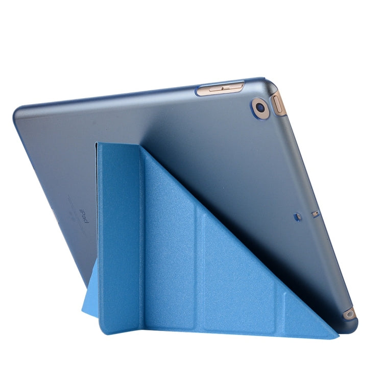For iPad 10.2 2021 / 2020 / 2019 Silk Texture Horizontal Deformation Flip Leather Case with Holder