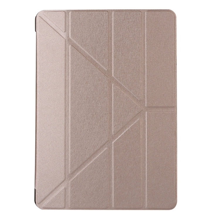 For iPad 10.2 2021 / 2020 / 2019 Silk Texture Horizontal Deformation Flip Leather Case with Holder