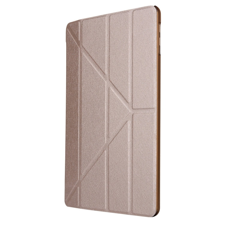 For iPad 10.2 2021 / 2020 / 2019 Silk Texture Horizontal Deformation Flip Leather Case with Holder