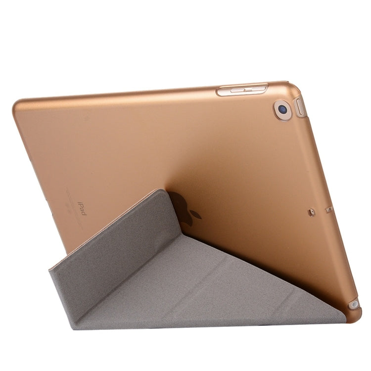 For iPad 10.2 2021 / 2020 / 2019 Silk Texture Horizontal Deformation Flip Leather Case with Holder