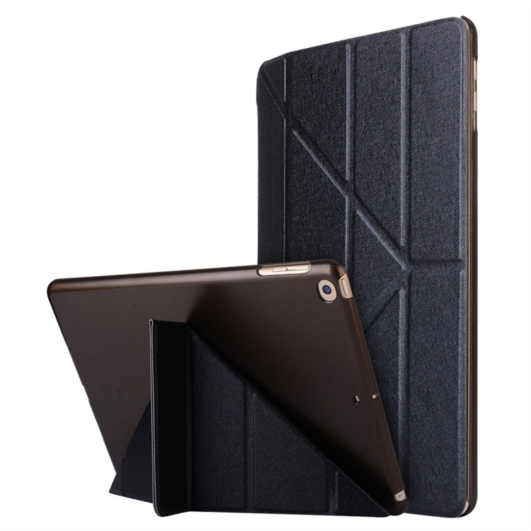 For iPad 10.2 2021 / 2020 / 2019 Silk Texture Horizontal Deformation Flip Leather Case with Holder