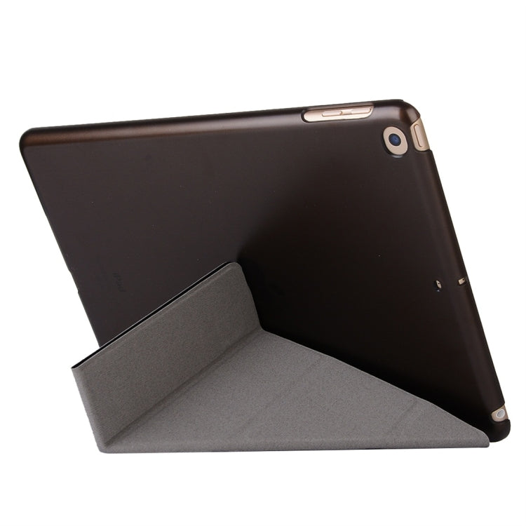 For iPad 10.2 2021 / 2020 / 2019 Silk Texture Horizontal Deformation Flip Leather Case with Holder