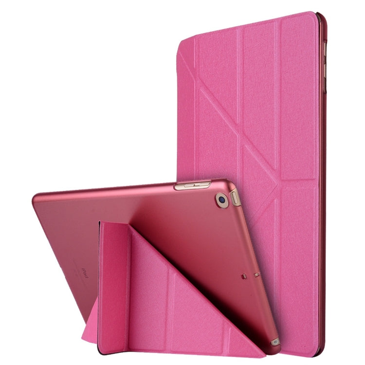 For iPad 10.2 2021 / 2020 / 2019 Silk Texture Horizontal Deformation Flip Leather Case with Holder