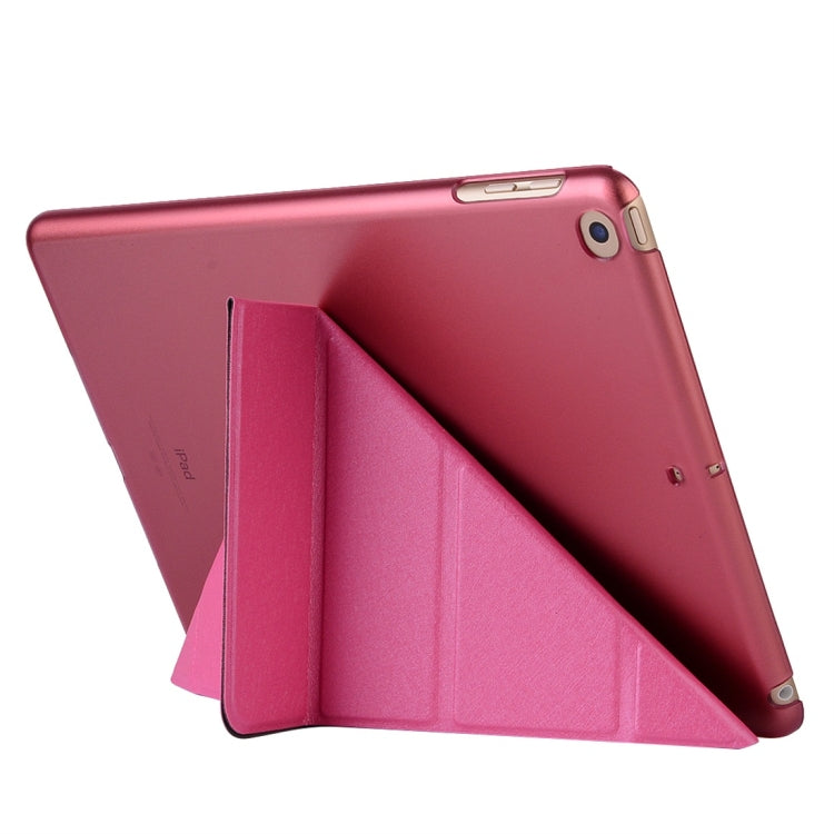 For iPad 10.2 2021 / 2020 / 2019 Silk Texture Horizontal Deformation Flip Leather Case with Holder
