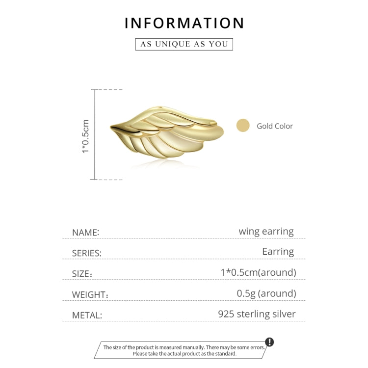 S925 Sterling Silver Wing Ear Studs Women Earrings