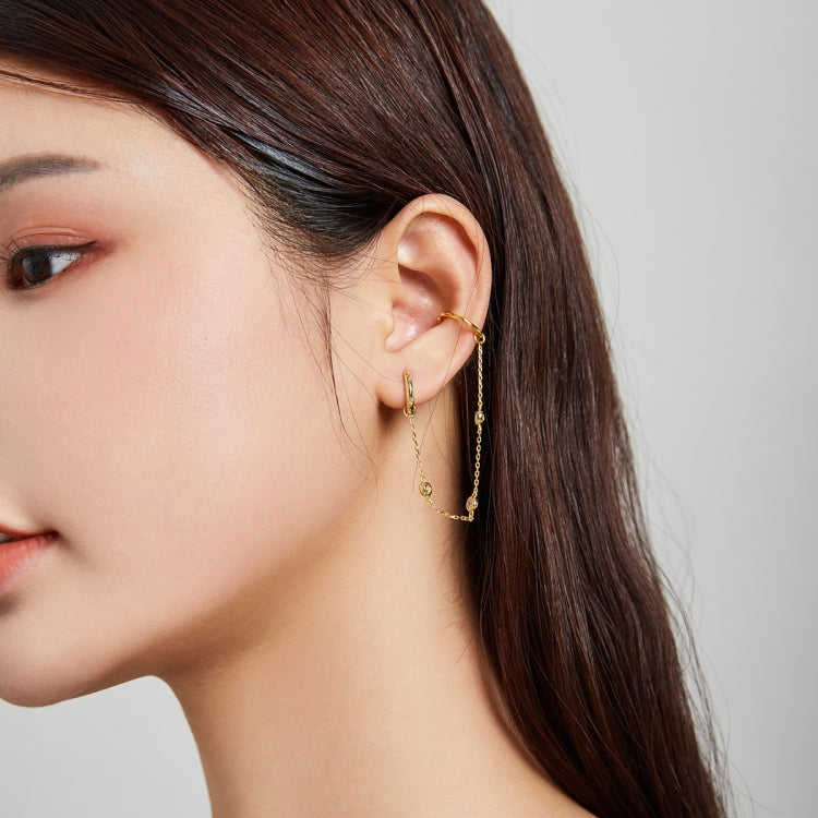 S925 Sterling Silver Ring Ear Clip Women Earrings