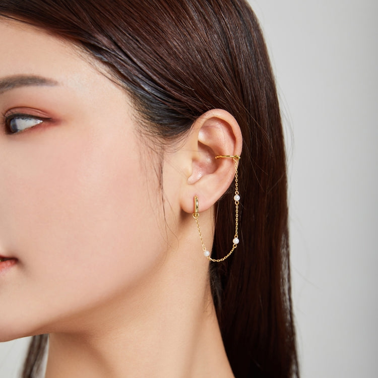 S925 Sterling Silver Ring Ear Clip Women Earrings