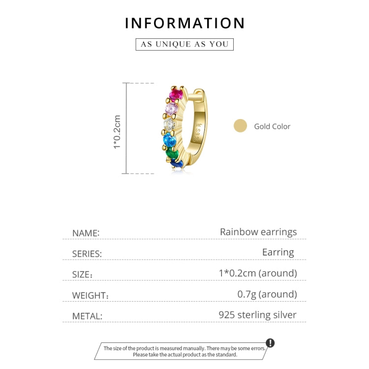 S925 Sterling Silver Colored Zircon Ear Studs Women Earrings