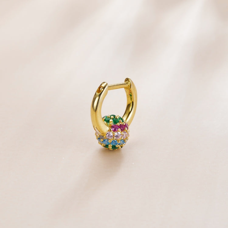 S925 Sterling Silver Rainbow Ball Ear Studs Women Earrings