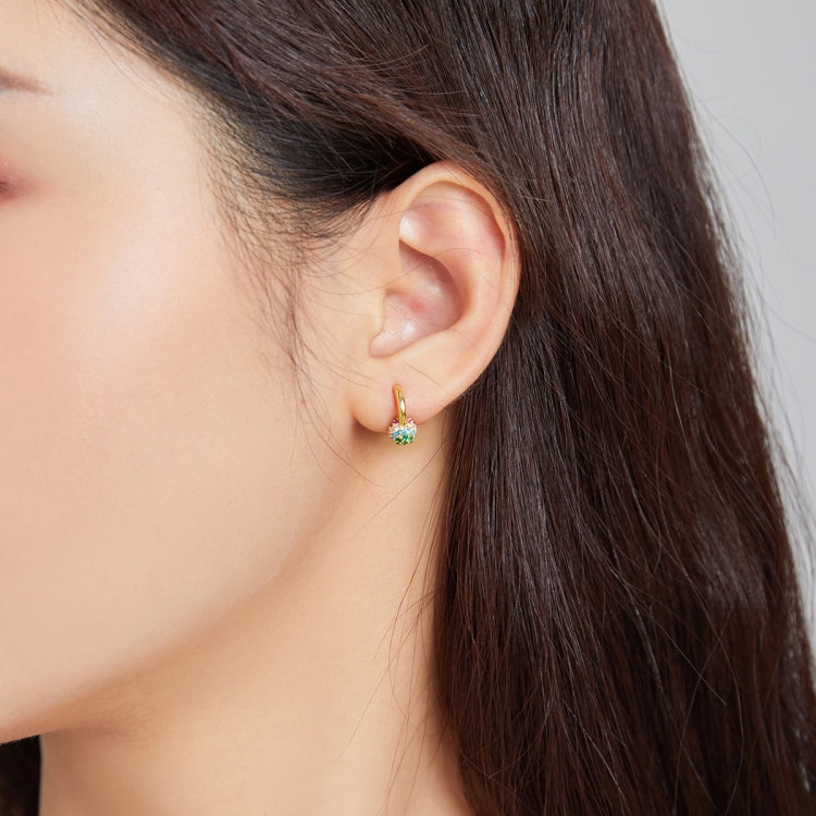 S925 Sterling Silver Rainbow Ball Ear Studs Women Earrings