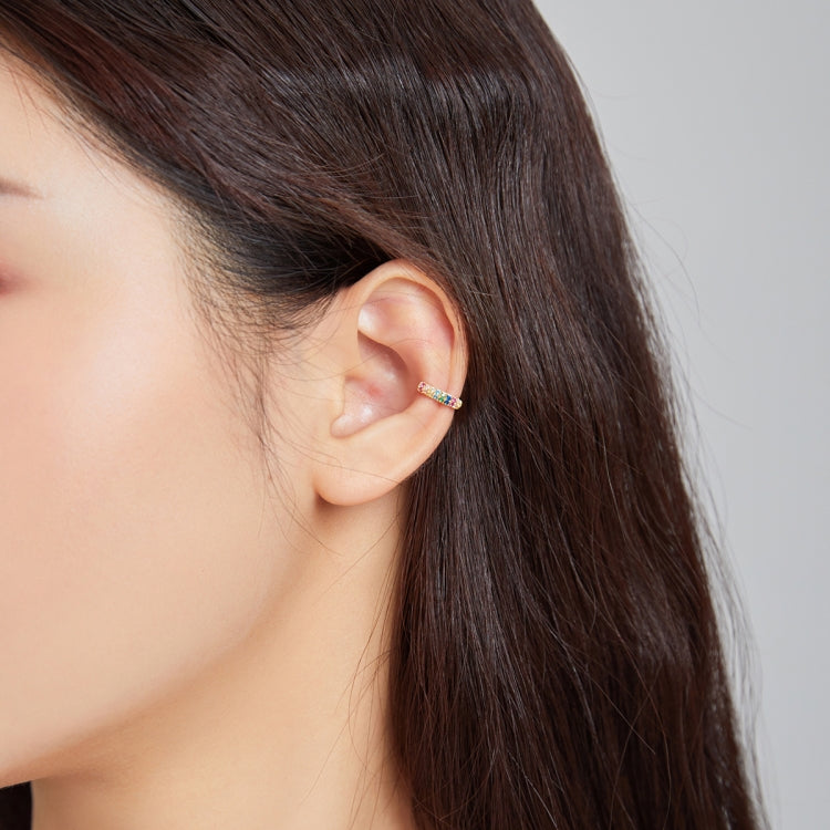 S925 Sterling Silver Colored Zircon Ear Clip Women Earrings