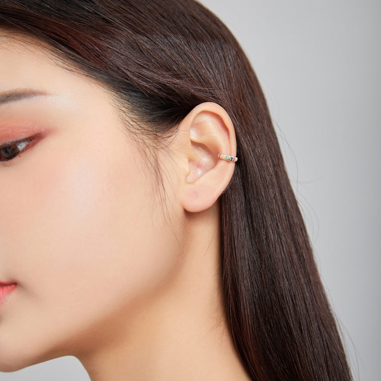 S925 Sterling Silver Colored Zircon Ear Clip Women Earrings