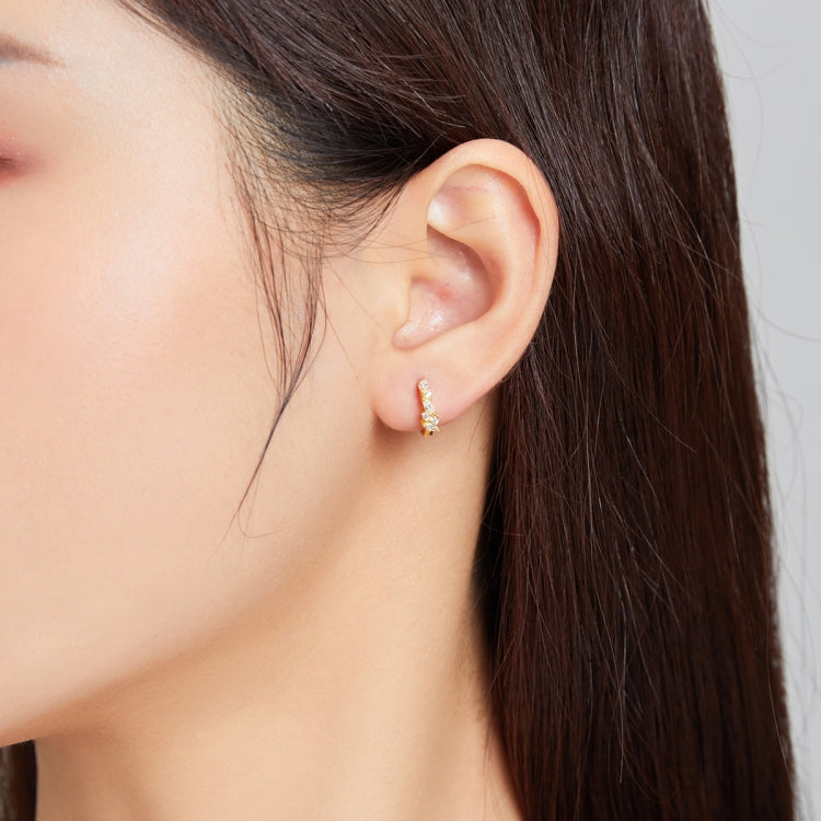 S925 Sterling Silver Shiny White Zirconium Ear Studs Women Earrings