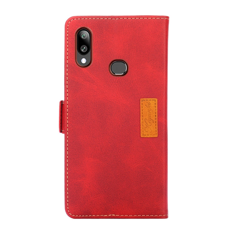 For Samsung Galaxy A10s Retro Texture Contrast Color Side Buckle Horizontal Flip Leather Case with Holder & Card Slots & Wallet