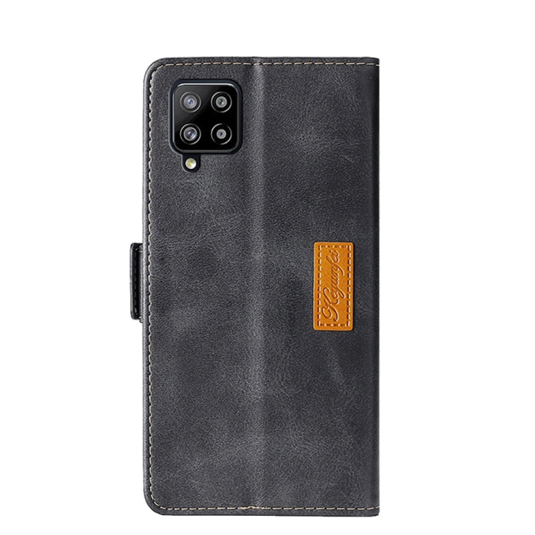 For Samsung Galaxy A42 5G Retro Texture Contrast Color Side Buckle Horizontal Flip Leather Case with Holder & Card Slots & Wallet