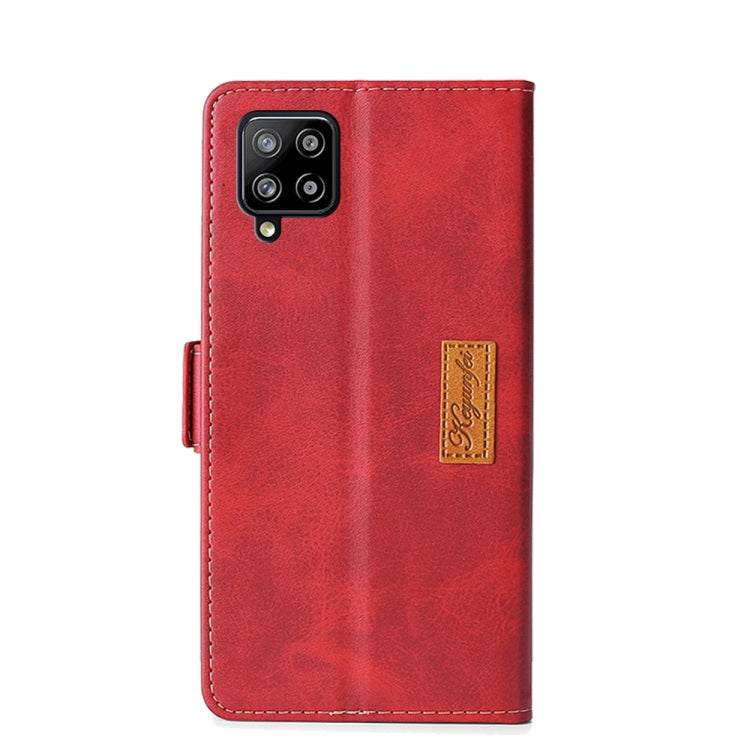 For Samsung Galaxy A42 5G Retro Texture Contrast Color Side Buckle Horizontal Flip Leather Case with Holder & Card Slots & Wallet