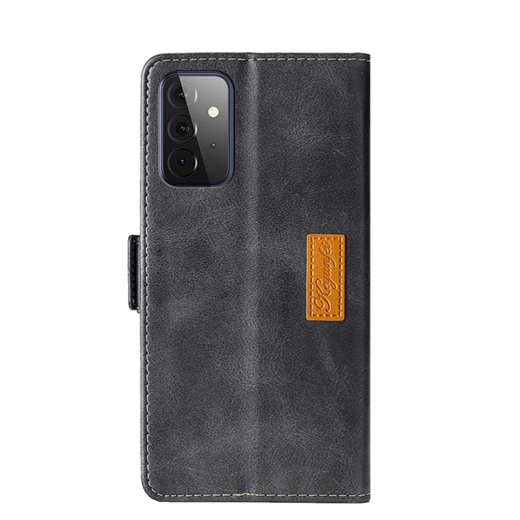 For Samsung Galaxy A72 5G / 4G Retro Texture Contrast Color Side Buckle Horizontal Flip Leather Case with Holder & Card Slots & Wallet
