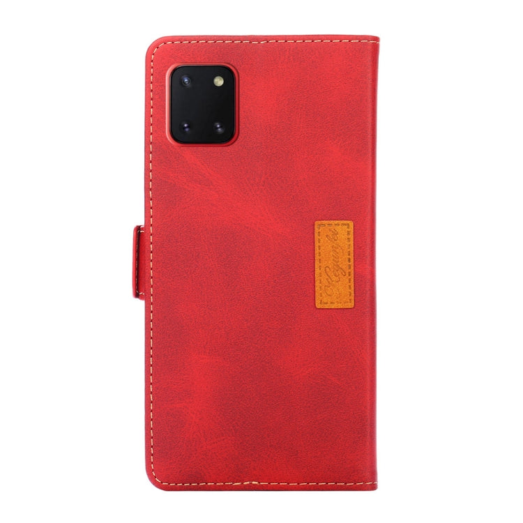 For Samsung Galaxy A81 Retro Texture Contrast Color Side Buckle Horizontal Flip Leather Case with Holder & Card Slots & Wallet