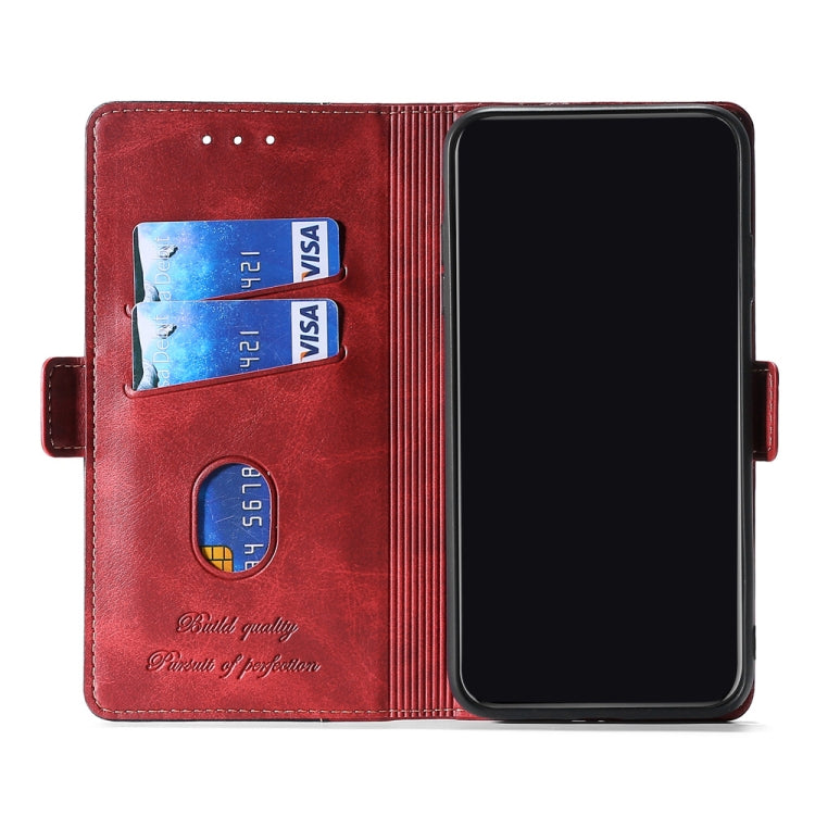 For Samsung Galaxy Note20 Retro Texture Contrast Color Side Buckle Horizontal Flip Leather Case with Holder & Card Slots & Wallet