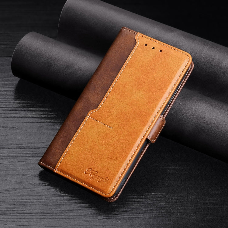 For Samsung Galaxy Note20 Retro Texture Contrast Color Side Buckle Horizontal Flip Leather Case with Holder & Card Slots & Wallet