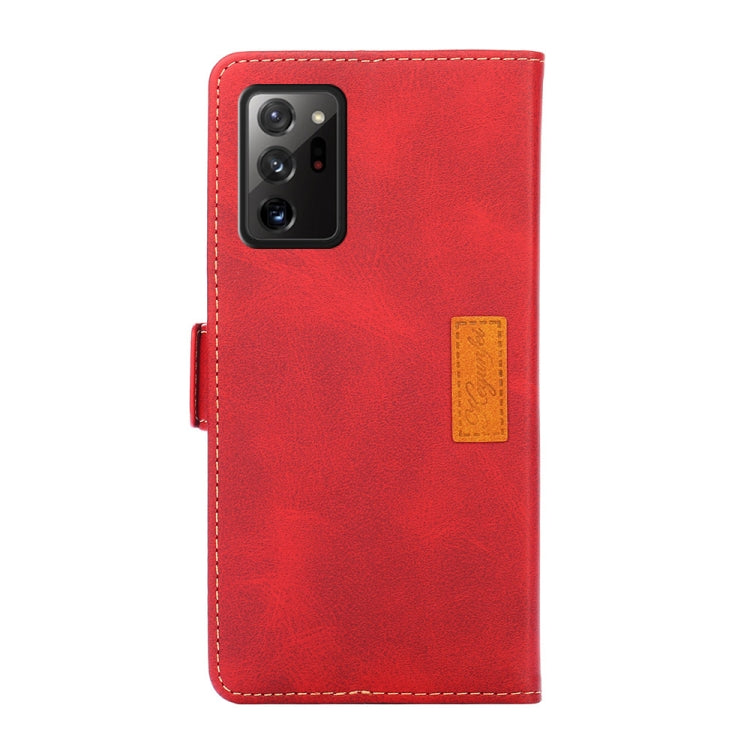 For Samsung Galaxy Note20 Ultra Retro Texture Contrast Color Side Buckle Horizontal Flip Leather Case with Holder & Card Slots & Wallet