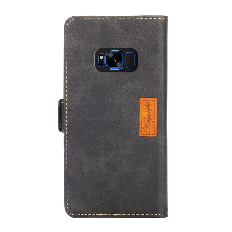 For Samsung Galaxy S8+ Retro Texture Contrast Color Side Buckle Horizontal Flip Leather Case with Holder & Card Slots & Wallet